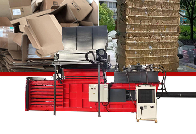 ENERPAT 販売用横型段ボールベーラー