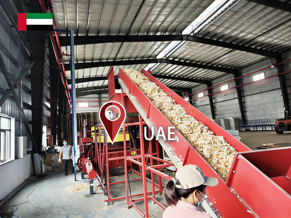 アラブ首長国連邦: ENERPAT 動物の寝具の毛刈りおよび袋詰めラインを設置