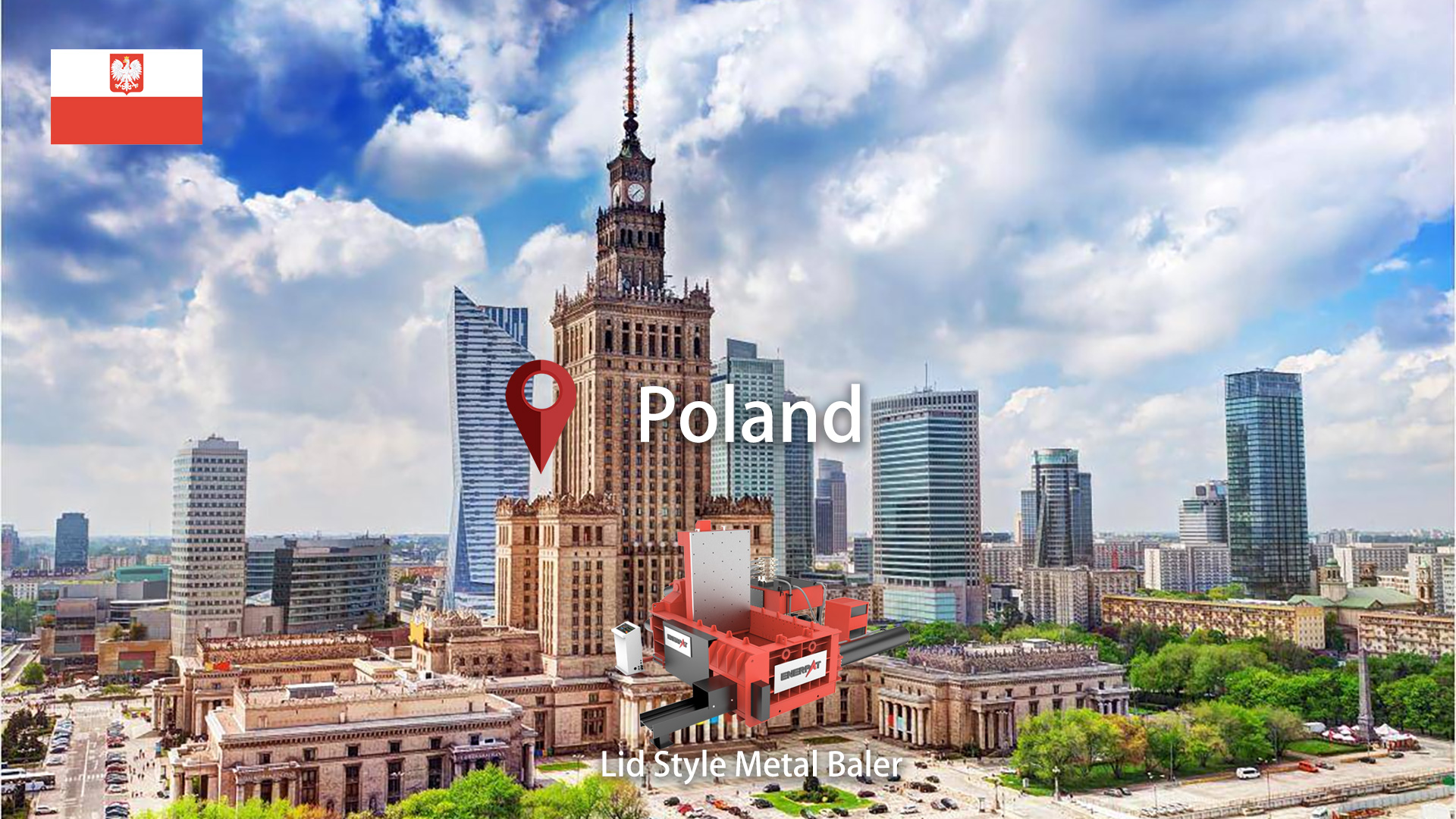 ポーランド: ENERPAT 金属スクラップ梱包プレス機を設置