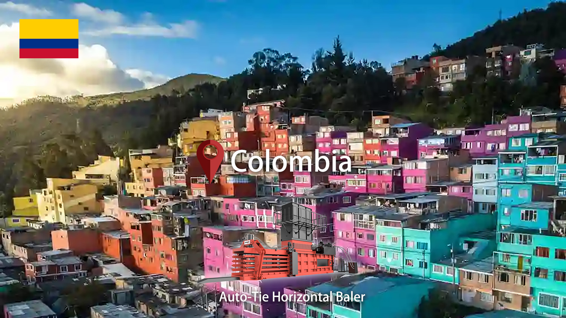 コロンビア: ENERPAT 古紙用油圧梱包プレス機を設置